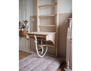 BenchK 112 + A204 - Wall Bars Swedish Ladder Solid Beech Wood Gymnastic Ladder with Adjustable Desk & Rings image 8