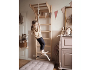 BenchK 112 + A204 - Wall Bars Swedish Ladder Solid Beech Wood Gymnastic Ladder with Adjustable Desk & Rings image 3