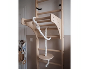 BenchK 112 + A204 - Wall Bars Swedish Ladder Solid Beech Wood Gymnastic Ladder with Adjustable Desk & Rings image 4