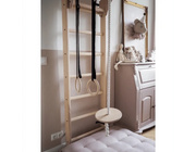 BenchK 112 + A204 - Wall Bars Swedish Ladder Solid Beech Wood Gymnastic Ladder with Adjustable Desk & Rings image 2