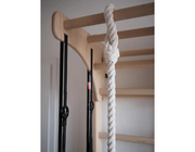 BenchK 112 + A204 - Wall Bars Swedish Ladder Solid Beech Wood Gymnastic Ladder with Adjustable Desk & Rings image 11