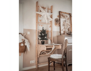 BenchK 112 + A204 - Wall Bars Swedish Ladder Solid Beech Wood Gymnastic Ladder with Adjustable Desk & Rings image 13
