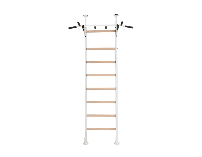 BenchK 521B Wall Bars Swedish Ladder - Premium Beech Wood & Steel Pull-Up Bar Fitness Ladder