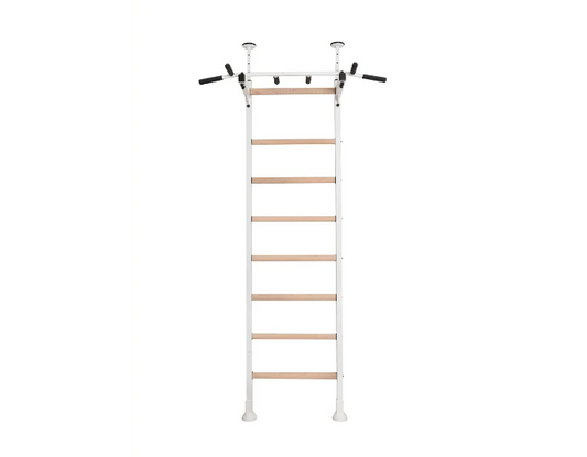 BenchK 521B Wall Bars Swedish Ladder - Premium Beech Wood & Steel Pull-Up Bar Fitness Ladder