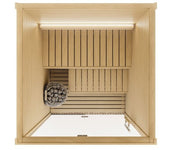 Auroom Cala Glass 4-Person Traditional Sauna Kit w/ Aspen Wood image 3