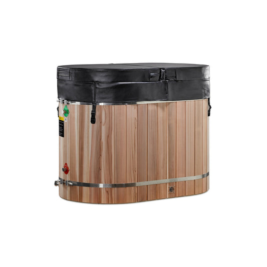 Dynamic Cold Plunge Therapy Oval Barrel Cold Plunge Tub (50-P) Pacific Cedar - 3/4 IN-OUT without Motor | Chiller Not…