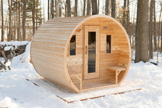 Dundalk LeisureCraft CT Elation 2-4 Person Traditional Outdoor Barrel Sauna