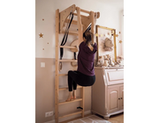 BenchK 112 + A204 - Wall Bars Swedish Ladder Solid Beech Wood Gymnastic Ladder with Adjustable Desk & Rings image 6