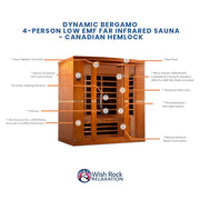 Dynamic Bergamo 4-Person Low EMF FAR Infrared Sauna - Canadian Hemlock image 5