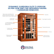 Dynamic Cordoba Elite 2-Person Ultra Low EMF FAR Infrared Sauna - Canadian Hemlock image 5