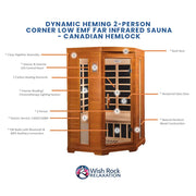 Dynamic Heming 2-Person Corner Low EMF FAR Infrared Sauna - Canadian Hemlock image 4