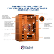 Dynamic Lugano 3-Person Full Spectrum Near Zero EMF Sauna - Canadian Hemlock image 5