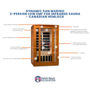 Dynamic San Marino 2-Person Low EMF FAR Infrared Sauna - Canadian Hemlock image 3