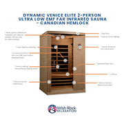 Dynamic Venice Elite 2-Person Ultra Low EMF FAR Infrared Sauna - Canadian Hemlock image 5