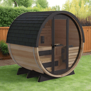 Finnmark 4 Person FD-7 Traditional-Infrared Hybrid Barrel Sauna
