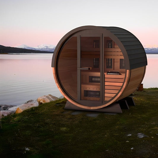 Finnmark 4 Person FD-6 Traditional-Infrared Hybrid Barrel Sauna