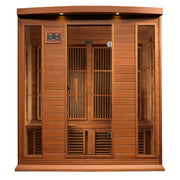 Maxxus "Chaumont Edition" 4-Person Corner Near Zero EMF FAR Infrared Sauna - Canadian Red Cedar