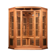 Maxxus "Avignon Edition" 3-Person Corner Near Zero EMF FAR Infrared Sauna - Canadian Red Cedar image 5