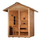 Golden Designs Carinthia 3 Person Hybrid (PureTech Full Spectrum IR or Traditional Stove) Outdoor Sauna (GDI-8123-01) image 4