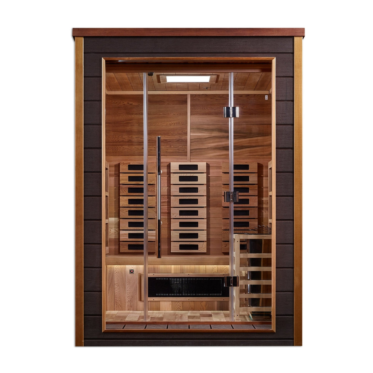 Golden Designs Nora 2 Person Outdoor-Indoor PureTech Hybrid Full Spectrum Sauna (GDI-8222-01)