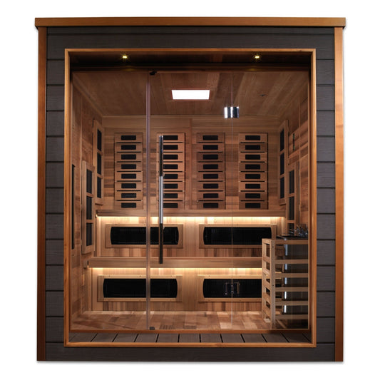 Golden Designs Karlstad 6 Person Outdoor-Indoor PureTech Hybrid Full Spectrum Sauna (GDI-8226-01)