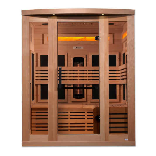 Golden Designs Reserve Edition 3 Person Near Zero EMF Full Spectrum with Himalayan Salt Bar (GDI-8230-01)