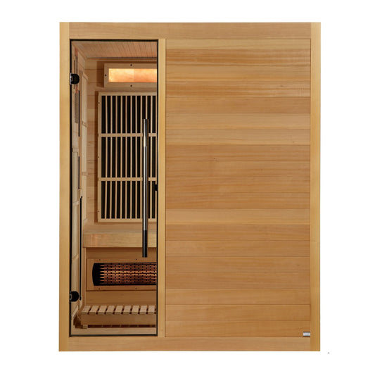 Golden Designs Soria 3 Person Hybrid Sauna (Indoor) Full Spectrum and Harvia Traditional Stove (GDI-8330-01)