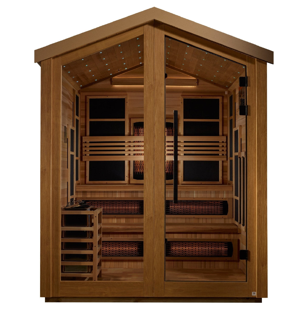 Golden Designs Kaskinen 6 Person Barn Hybrid (PureTech™ Full Spectrum Infrared or Traditional Stove) Outdoor Sauna…