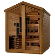 Golden Designs Kaskinen 6 Person Barn Hybrid (PureTech™ Full Spectrum Infrared or Traditional Stove) Outdoor Sauna…