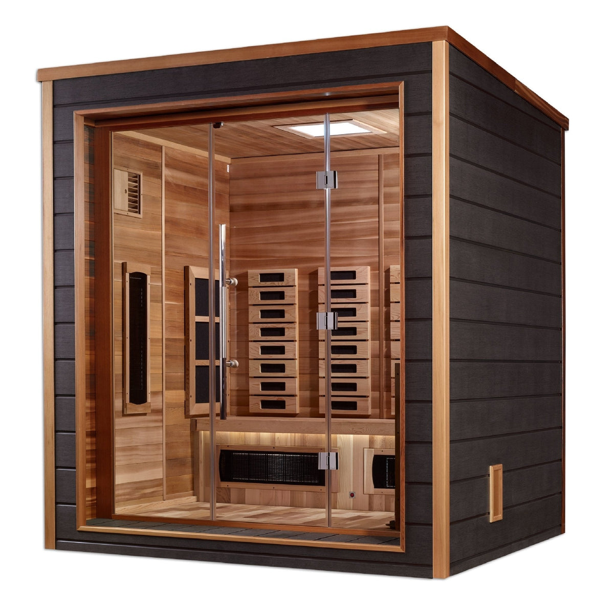 Golden Designs Visby 3 Person Outdoor-Indoor PureTech Hybrid Full Spectrum Sauna (GDI-8223-01)