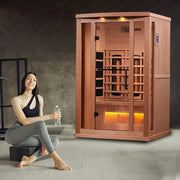 Golden Designs 2-Person Full Spectrum PureTech™ Near Zero EMF FAR Infrared Sauna - Canadian Hemlock image 3