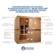 Golden Designs Catalonia 8-person PureTech™ Near Zero EMF (Under 2MG) FAR Infrared Sauna (Canadian Hemlock) image 5