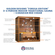 Golden Designs "Forssa Edition" 3-4 Person Indoor Traditional Sauna - Canadian Red Cedar image 5