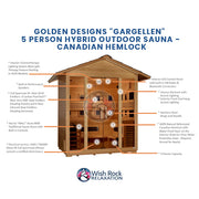 Golden Designs "Gargellen" 5 Person Hybrid Outdoor Sauna - Canadian Hemlock image 5