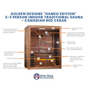 Golden Designs "Hanko Edition" 2-3 Person Indoor Traditional Sauna - Canadian Red Cedar image 5