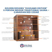 Golden Designs "Kuusamo Edition" 6 Person Indoor Traditional Sauna - Canadian Red Cedar image 5
