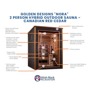 Golden Designs "Nora" 2 Person Hybrid Outdoor Sauna - Canadian Red Cedar image 6