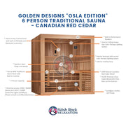 Golden Designs "Osla Edition" 6 Person Traditional Sauna - Canadian Red Cedar image 5