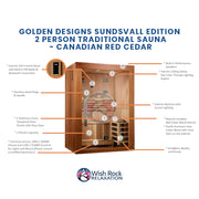 Golden Designs Sundsvall Edition 2 Person Traditional Sauna - Canadian Red Cedar image 5