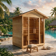 Golden Designs "Vorarlberg" 5 Person Traditional Outdoor Sauna - Canadian Hemlock image 2