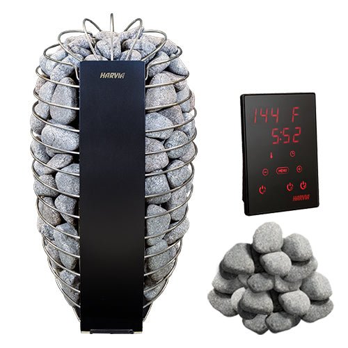 Harvia Spirit SP90E 9kW Sauna Heater Package, Black