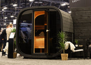Leil Saunas Black Cube Classic - 4 Person Outdoor Traditional Sauna Kit image 2