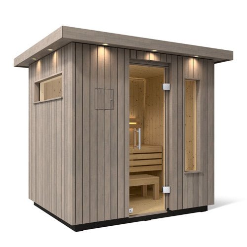 Kohler C2 Outdoor Traditional Sauna Kit, Weathered Grey Spruce, Up to 6 Persons