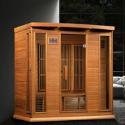 Maxxus "Chaumont Edition" 4-Person Corner Near Zero EMF FAR Infrared Sauna - Canadian Red Cedar image 6