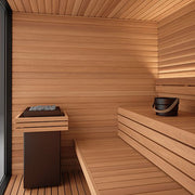 Auroom Mira L 5-Person Outdoor Traditional Sauna Cabin Kit w/ Natural Thermo-Spruce Wood image 2