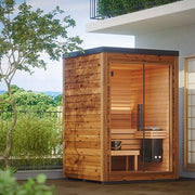 Auroom Mira S 2-Person Outdoor Traditional Sauna Cabin Kit w/ Natural Thermo-Spruce Wood image 2