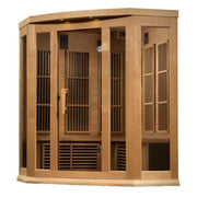 Maxxus 3 Person Corner Low EMF FAR Infrared Sauna - Canadian Hemlock image 2