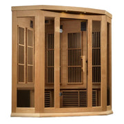 Maxxus 3 Person Corner Low EMF FAR Infrared Sauna - Canadian Hemlock image 3