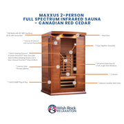 Maxxus 2-Person Full Spectrum Infrared Sauna - Canadian Red Cedar image 5