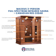Maxxus 3-Person Full Spectrum Infrared Sauna - Canadian Red Cedar image 6